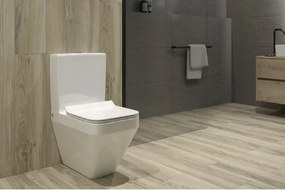 Cersanit Crea Clean On, hranatá kombi misa vrátane Slim sedátka z duroplastu, biela, K114-022