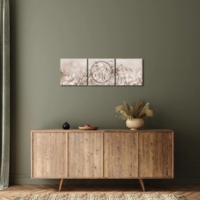 Obraz - Lúka v hnedých tónoch (s hodinami) (90x30 cm)