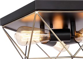 Toolight Toolight, stropné svietidlo 3xE27 APP1094-3C, čierna-zlatá, OSW-04410