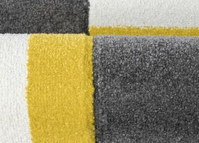 Koberce Breno Kusový koberec ALORA A1027 Yellow, sivá, viacfarebná,140 x 200 cm