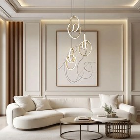 Toolight Toolight, LED závesné svietidlo G082-3CPR, zlatá, OSW-09741