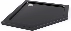 Päťuholníková sprchová vanička z minerálneho akrylu REA DIAMOND 90x90 cm čierna