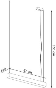Závesné LED svietidlo Pinne 67, 1x LED 17w, 3000k, b