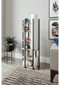 Stojacia lampa s poličkami MODA DOR 1xE27/40W/230V čierna/hnedá