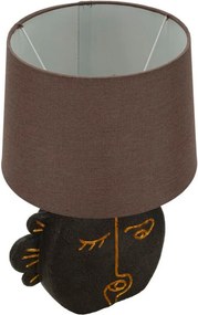 Hnedá stolová lampa s textilným tienidlom (výška 39,5 cm) Tribal – Mauro Ferretti