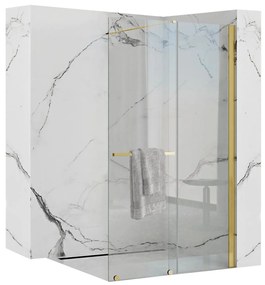 Rea Cortis, posuvná sprchová zástena 120x200cm, 6mm číre sklo, zlatý profil, REA-K8485