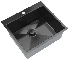 Gamma Gamma, 1-komorový nerezový drez 550x500x210 mm, grafitová, GMA-S5550-BK