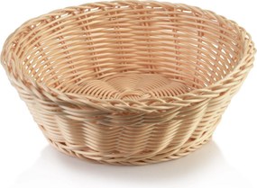 Okrúhly košík na pečivo SINO 20x7 cm svetlohnedý