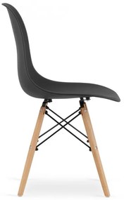Set troch jedálenských stoličiek OSAKA čierne (hnedé nohy) (3ks)