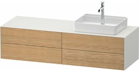 DURAVIT White Tulip závesná skrinka pod umývadlo na dosku (umývadlo vpravo), 4 zásuvky, 1600 x 550 x 408 mm, dub prírodný masív/biela matná, WT4867RH5360000