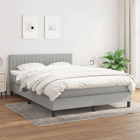 Boxspring posteľ s matracom bledosivý 140x190 cm látka 3140209