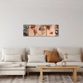Obraz - Korenie sveta (s hodinami) (90x30 cm)