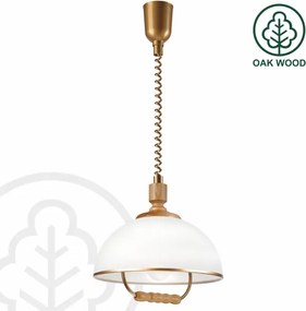 Výsuvný luster RAMONA 1xE27/60W/230V hnedá/biela/dub