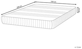 Penovo-gélový matrac so snímateľným poťahom 160 x 200 cm stredne tvrdý HAPPINESS Beliani