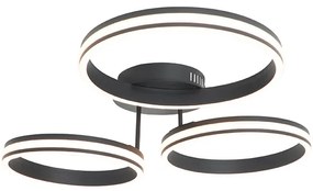 Stropné svietidlo čierne vrátane LED 3-stupňové stmievateľné 3-svetlo - Navara