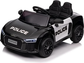 Ramiz Elektrické autíčko Audi R8 Polícia na batérie + diaľkové ovládanie + EVA + pomalý štart + MP3 LED