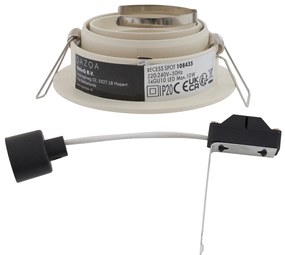 Sada 6 moderných zapustených bodových svetiel béžová GU10 50 mm otočné a naklápacie - Chuck