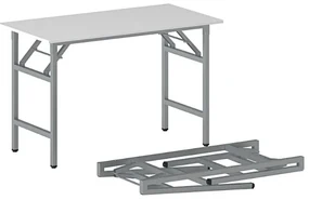 Konferenčný stôl FAST READY so striebornosivou podnožou 1200 x 600 x 750 mm, biela