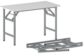 Konferenčný stôl FAST READY so striebornosivou podnožou 1200 x 600 x 750 mm, biela