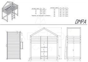 Domčeková palanda z borovicového dreva Adeko Mila DMPA, 80 x 160 cm
