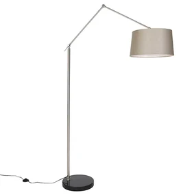 Moderná stojaca lampa oceľ s hnedým tienidlom 45 cm - Editor