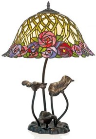 Lampa tiffany stolová ROSES 64*Ø40