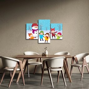 Obraz - Zimné detské radovánky (90x60 cm)