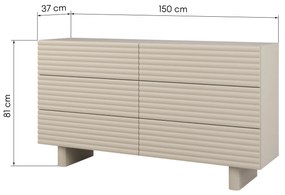 Komoda LUMO 150 cm kašmír