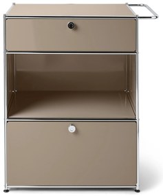 Kovová kávová komoda »CN3« s 2 zásuvkami, hnedosivá