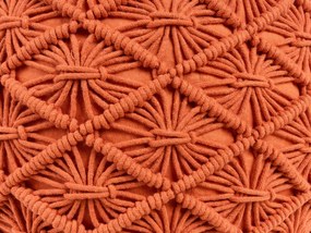 Bavlnená makramé taburetka oranžová BERKANE Beliani