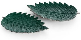 DEKORAČNÝ KERAMICKÝ PODNOS AGRA 20X35X4 CM ZELENÁ