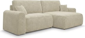 Rozkladacia obojstranná sedacia súprava do L NORDEN TILIA 250x140 cm, krémová