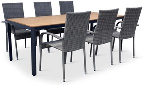 Záhradný jedálenský set Milano + 6x ratanová stolička Paris PREMIUM