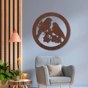 Drevený obraz na stenu vtáky na konári | SENTOP PR0517