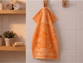 Detský uterák BEBÉ medvedík oranžový 30x50 cm
