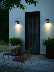 Nordlux Čierne fasádne solárne LED svietidlo Justina s pohybovým čidlom 5W 2418071003