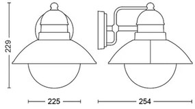 Philips 1748086PN - Vonkajšie nástenné svietidlo DAMASCUS 1xE27/60W/230V IP44