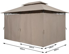 InternetovaZahrada Záhradný altánok Topas 4x3 m - taupe
