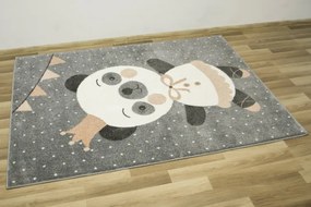 Detský koberec Lima C883A Panda sivý / krémový / ružový