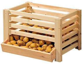 Čisté dřevo Drevená bednička na zemiaky, XXL, 61 x 42 x 43 cm