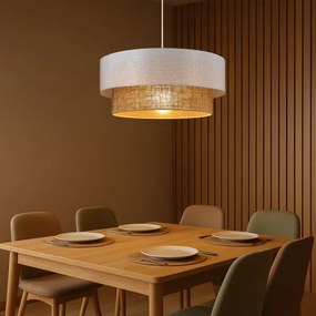 Luster na lanku BORHO 1xE27/60W/230V biela/juta