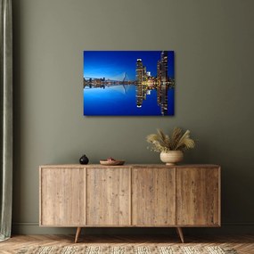 Obraz - nočný Rotterdam (70x50 cm)
