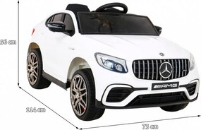 Ramiz Elektrické autíčko Mercedes Benz GLC63S SUV pre deti biele + diaľkové ovládanie + pohon 4x4