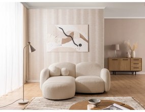 Svetlohnedá rohová pohovka z textílie buklé (ľavý roh/s leňoškou) Orbit – Ropez