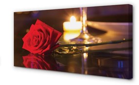 Obraz canvas Rose sviečka sklo 140x70 cm