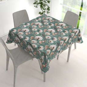 Biante Bavlnený štvorcový obrus Sandra SA-716 Jesenné púpavy na zelenom 120x120 cm