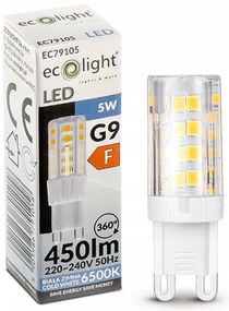 ECOLIGHT LED žiarovka - G9 - 5W - studená biela
