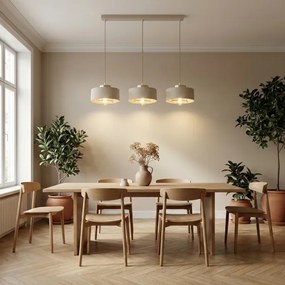 Brilagi - Závesný luster na lanku SPRING 3xE27/60W/230V béžová/zlatá