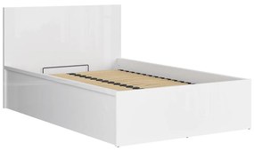 Jednolôžková posteľ 120 cm BRW Tetrix 6 (lesk biely) (s roštom) (s úl. priestorom). Vlastná spoľahlivá doprava až k Vám domov. 1098485