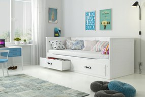 Interbeds Hermes Skladacia detská posteľ 80x200 biela (po rozložení 160x200cm)